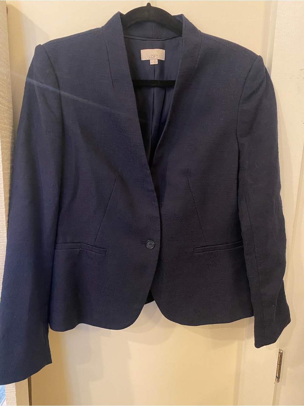 Ann Taylor Loft Textured Navy Blazer